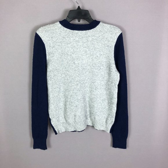 COURT & ROWE Navy Gray Ivy League Wool Blend Sweater Size Small - Picture 7 of 8